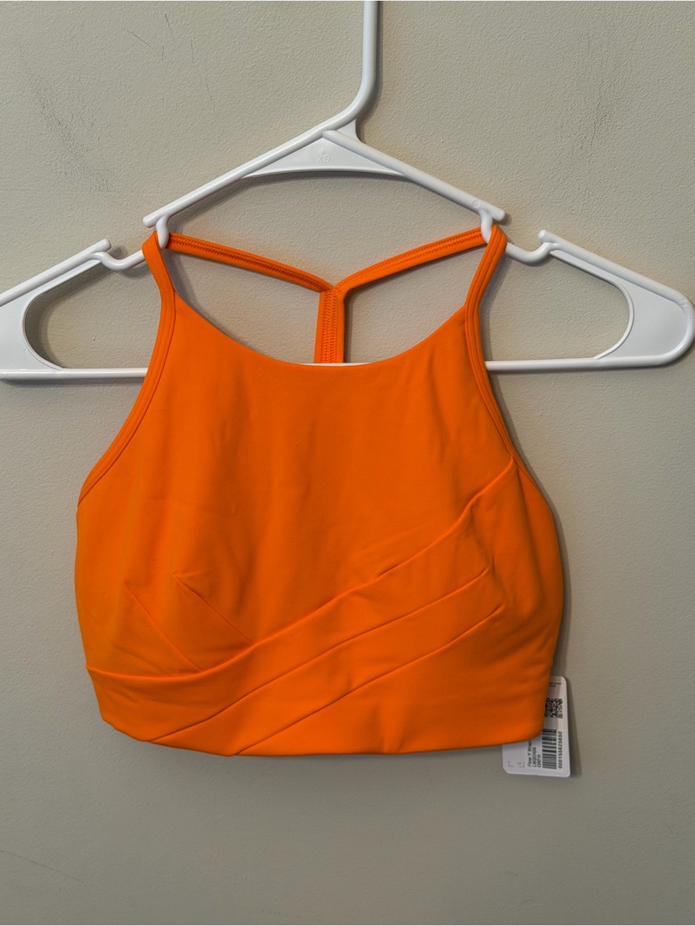 NWT Lululemon Flow Y High Neck Bra size 10 bright orange